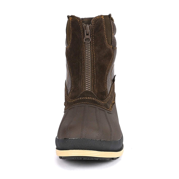 Men's Suede Thinsulate Snow Boots - BROWN BLACK - 2